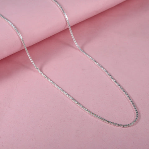 Luxe Box Weave Silver Chain For Him