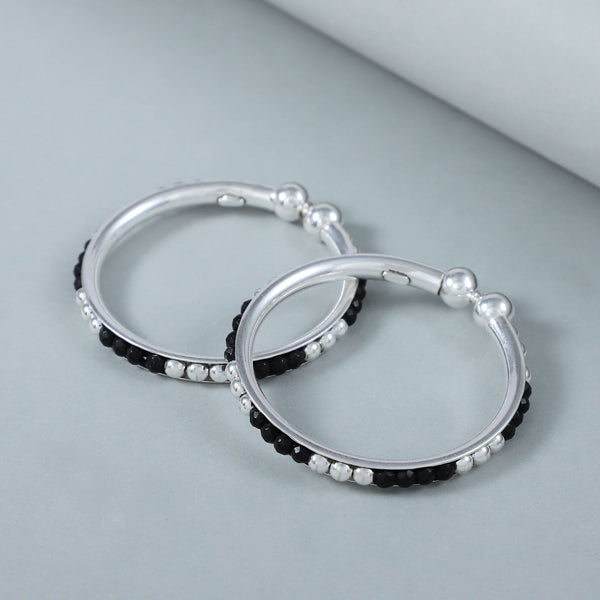 Gentle Bead Silver Bangles For Kids