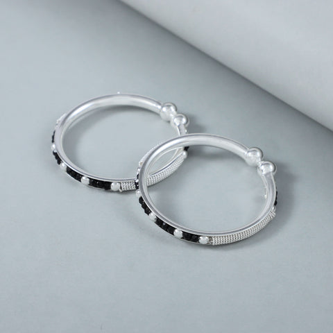 Pari Pearl Baby Silver Nazariya Bangles
