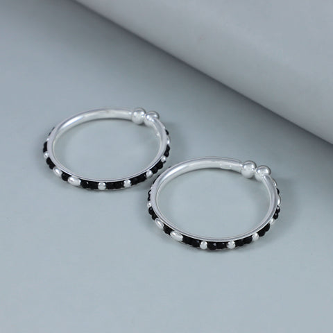 Mini Bead Silver Bangles Nazariya For Kids