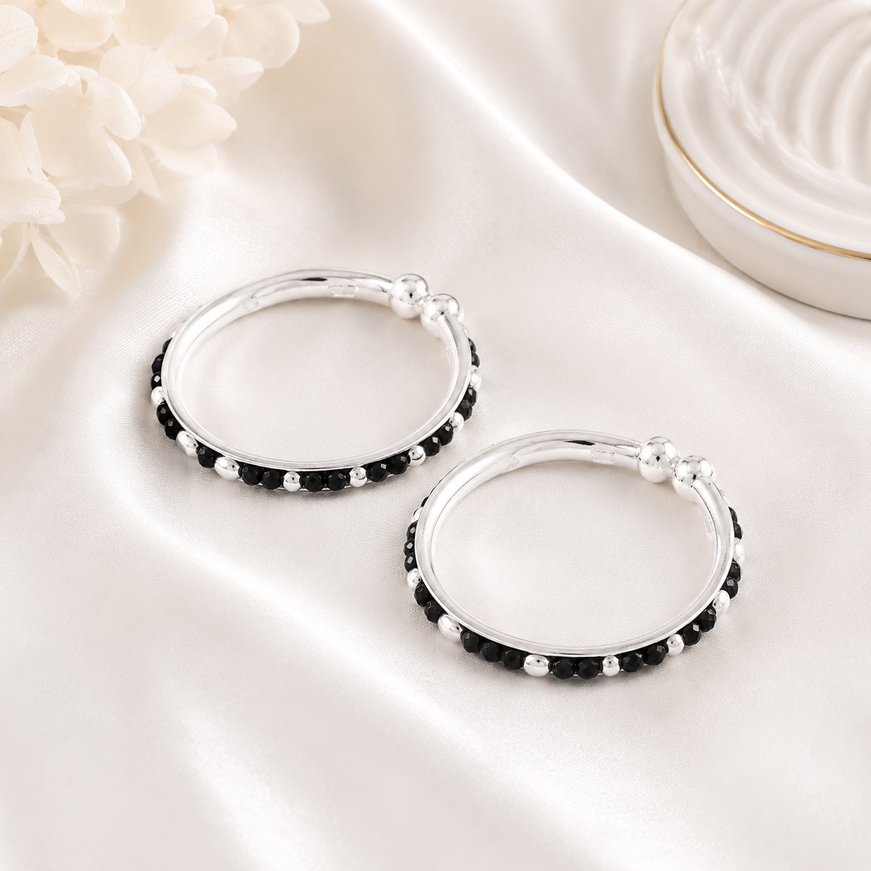 Shine Silver Nazariya Bangles  For Kids