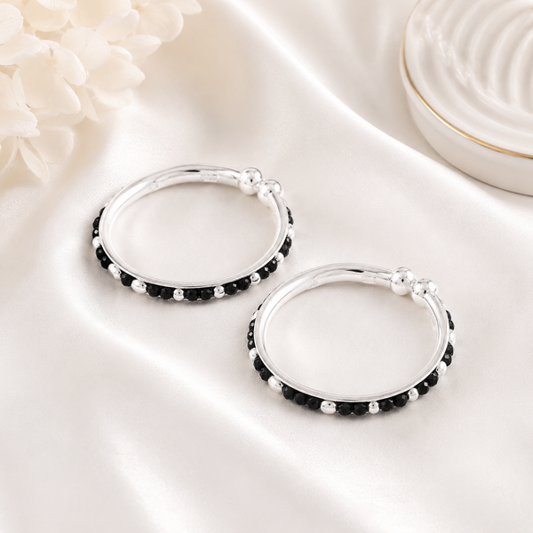 Shine Silver Nazariya Bangles  For Kids