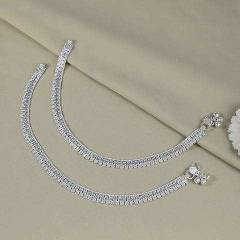 Modern Everyday Silver Anklets