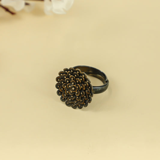 Giana Floral Design Silver Ring