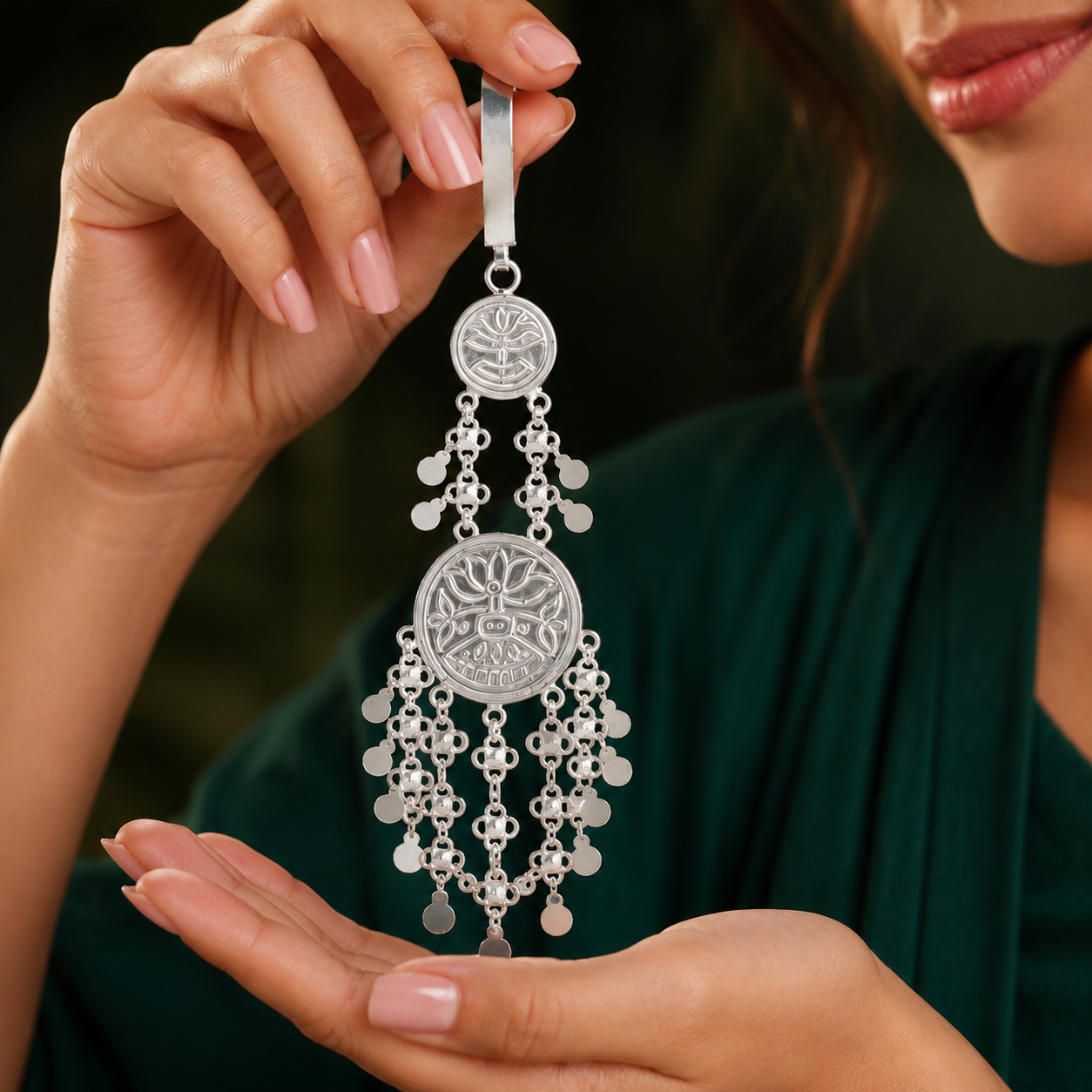 Coin Charm Silver  Waist Key Ring