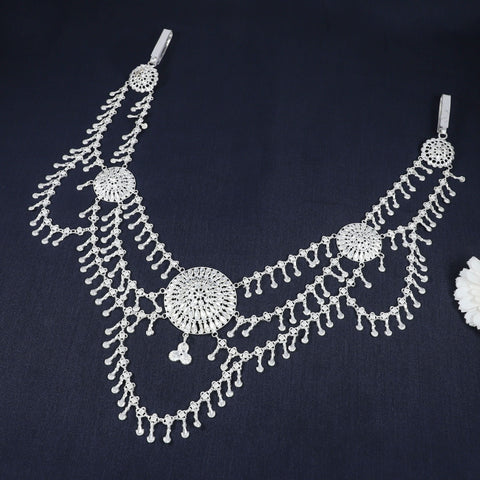 Elegant Disc Drop Silver Waist Chain