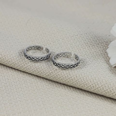 Ethnic Band Style SilverToe Rings