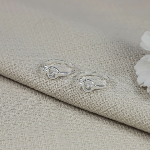 Charming Swirl Silver Toe Rings