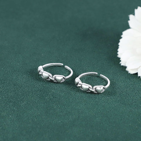 Heart Knot Elegance Silver Toe Rings