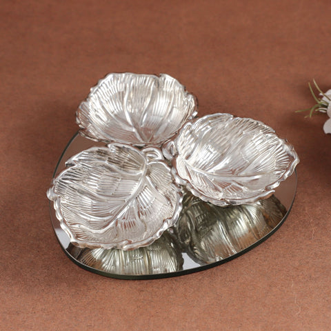 Sterling Silver Diya Set