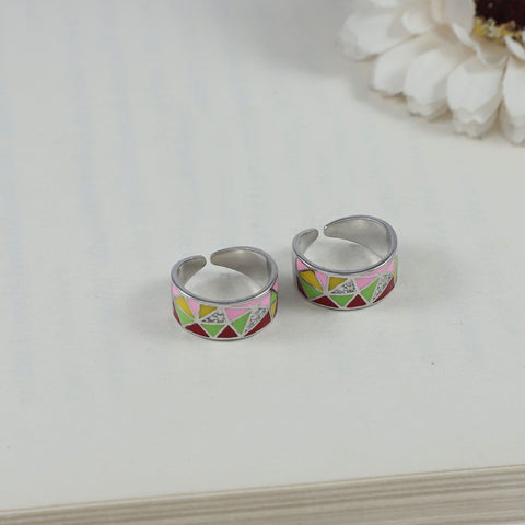 Reem Colour Prism Silver Toe Rings