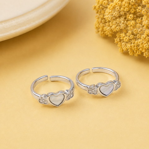 Eternal Heart Grace Silver Toe Rings