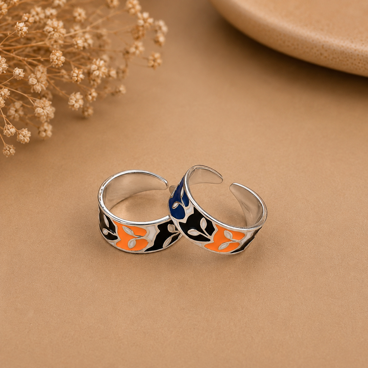 Anjali Fusion Art Silver Toe Rings