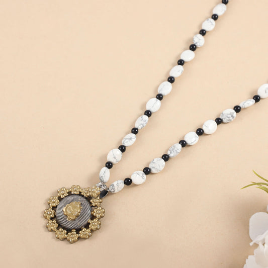 Diksha Dual Tone Tribal Silver Necklace