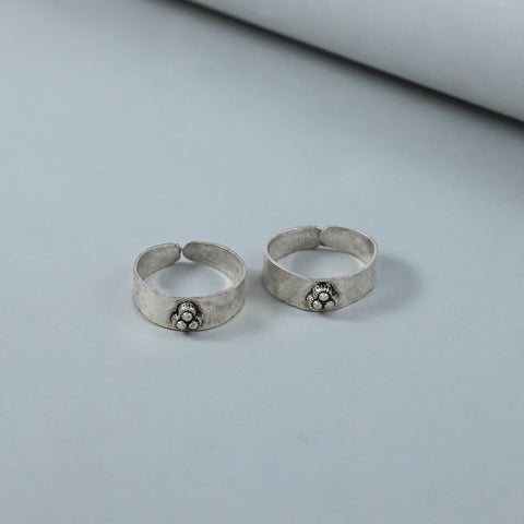 Floral Stud Alia  Silver Toe Rings