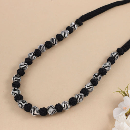 Riya Silver Black Brass Beads Necklace