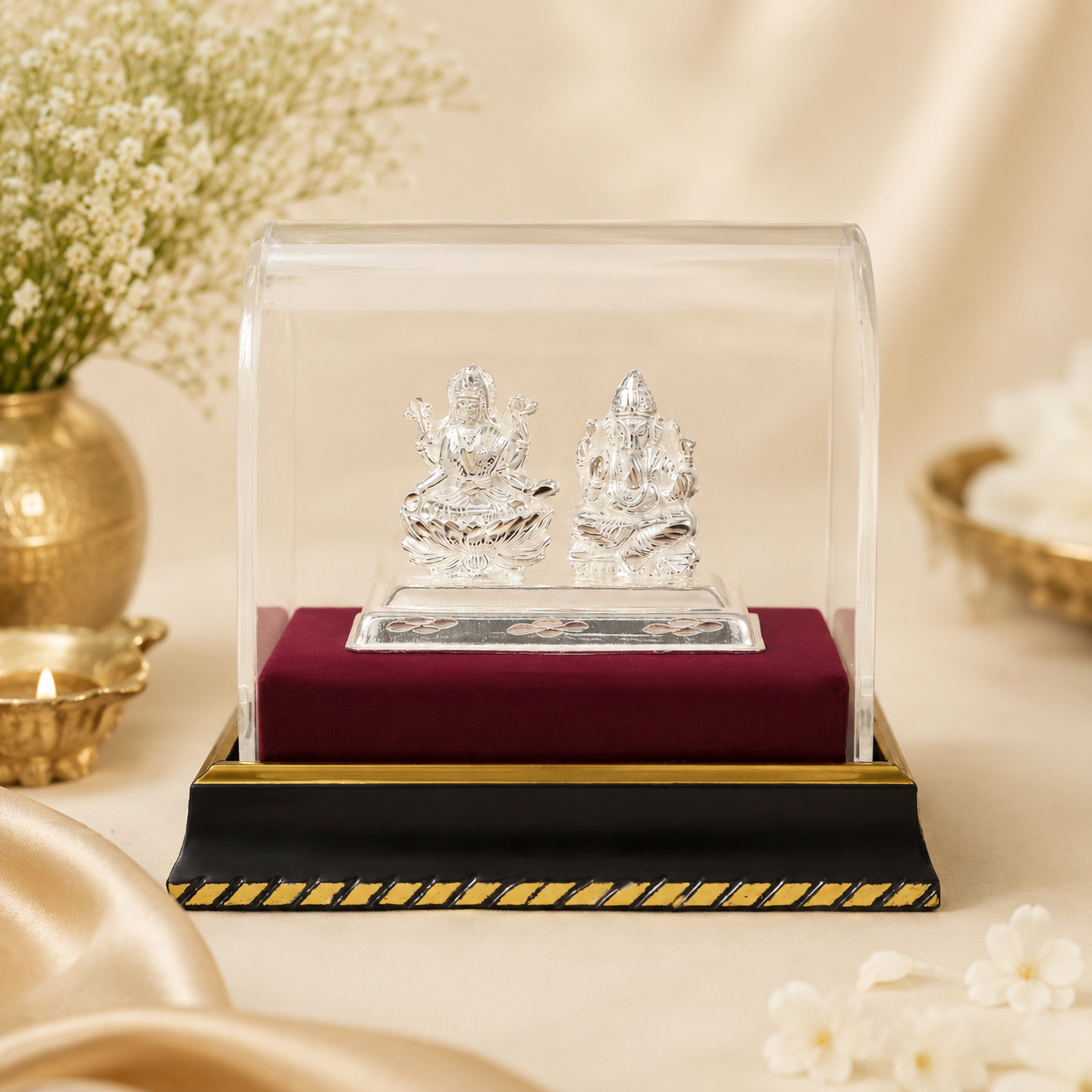 Shubh Lakshmi Ganesh Silver Idol