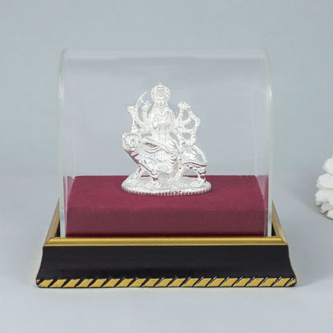 Graceful Durga Maa Silver Idol