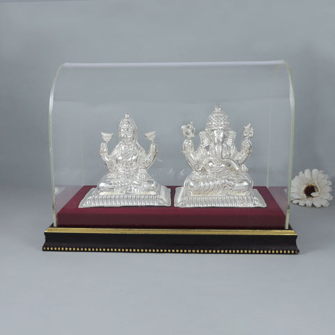 Divine Lakshmi Ganesh Silver Idol