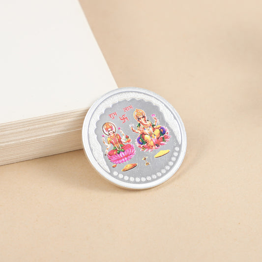 Eclectic 10GM Laxmi Ganesha Silver Coin