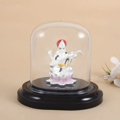 Beautiful Saraswati Silver Idol