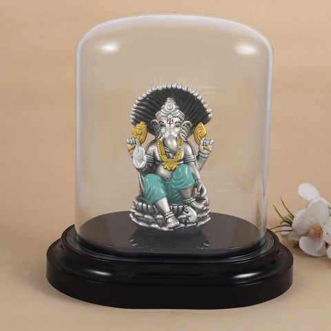 Beautiful Ganesha Silver Idol