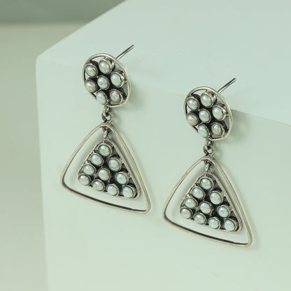 Diya Silver Love Pearl Earrings