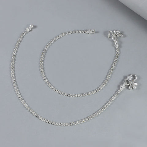 Pranjal Everyday Silver Chain Anklets