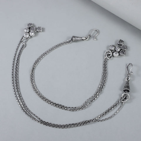 Mehak Ethnic Grace Silver Anklets