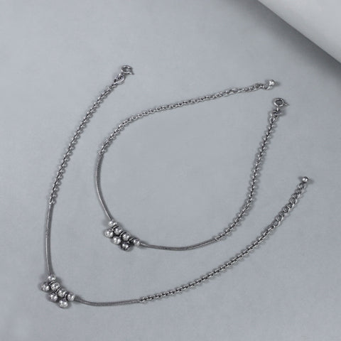 Jiya Graceful Daily Wear Silver Anklets