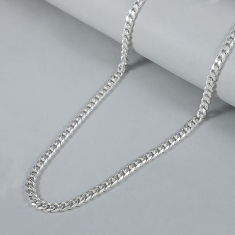 Veer  Classic Curb Silver Chain For Him