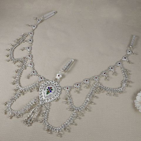 Festive Meena Work Silver Waist Chain