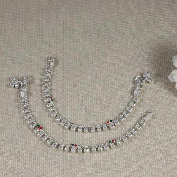 Pihu  Minimal Bell Silver Baby Anklets