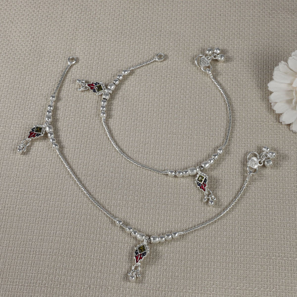 Tiny Bell Baby Silver Anklets For Kids