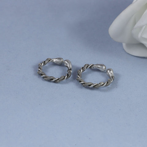 Siya Eternal Twist Toe Silver Rings