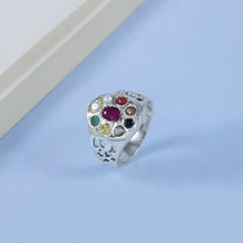 Navratna Royal Power Silver Ring For Him