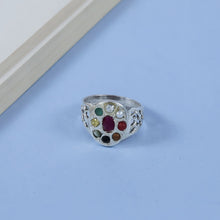 Navratna Royal Power Silver Ring For Him