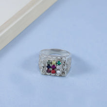 Advik Celestial Navratna Silver Ring For Him