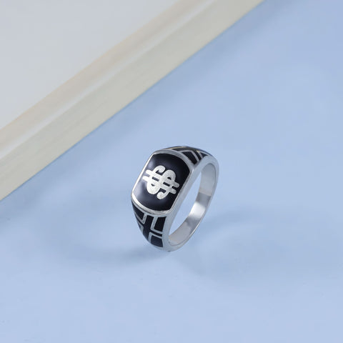 Darsh Dollar Symbol Silver Ring For Him