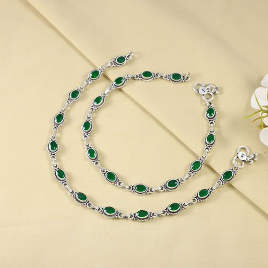 Avya Antique Silver Anklets