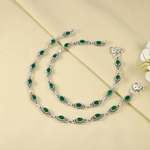 Avya Antique Silver Anklets