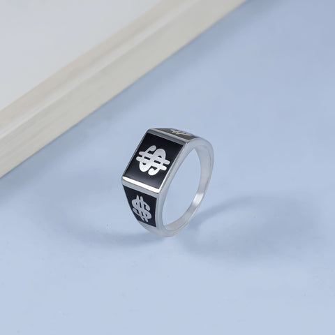 Arsh Dollar Sign Silver Ring For Him