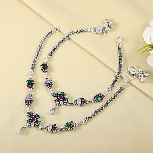 Mahalakshmi Silver Anklets