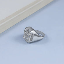 Karan Nine Stone Shine Silver Ring For Him