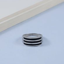 Ayaan Bold Triple Line Silver Ring For Him