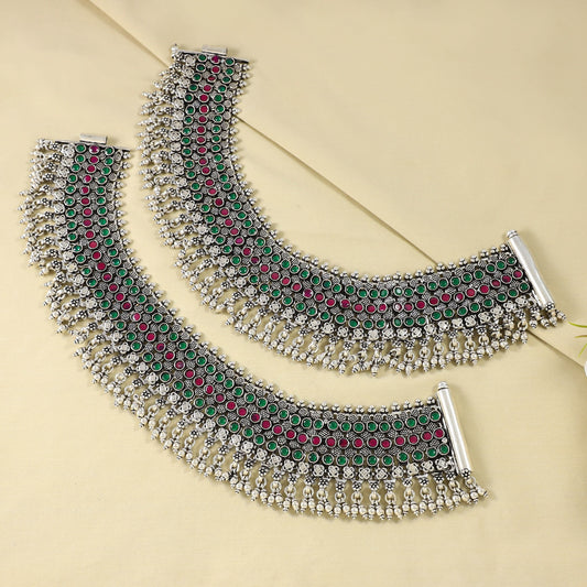 Royal Heritage Silver Anklets