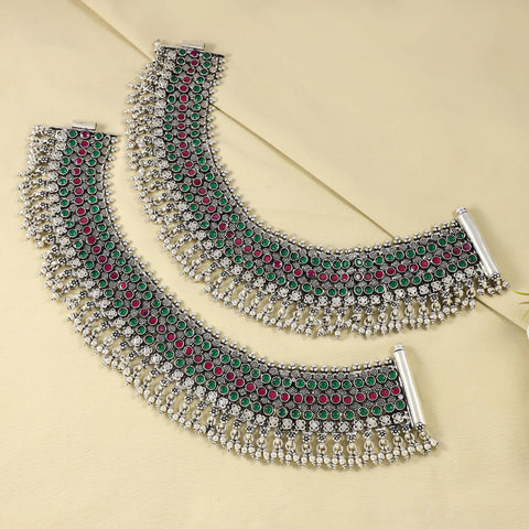 Royal Heritage Silver Anklets