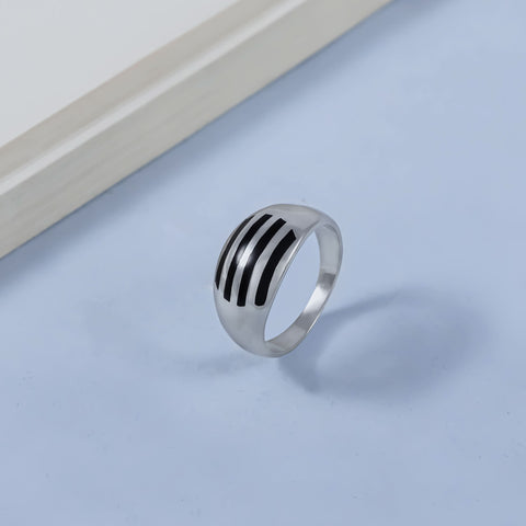 Rudra Bold Band Silver Ring For Him