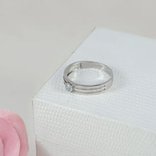 Dev Minimal Stone Silver Ring For Him