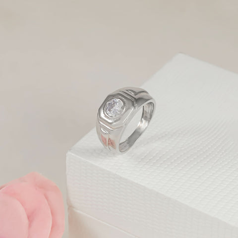 Yuvan Majestic Stone Silver Ring For Him